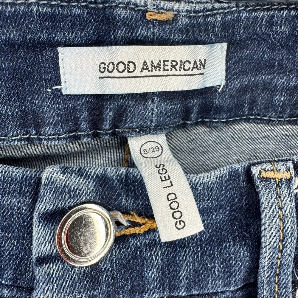 Good American Good Legs Jeans Women’s 8 / 29 Skinny Raw Hem Dark Denim Designer